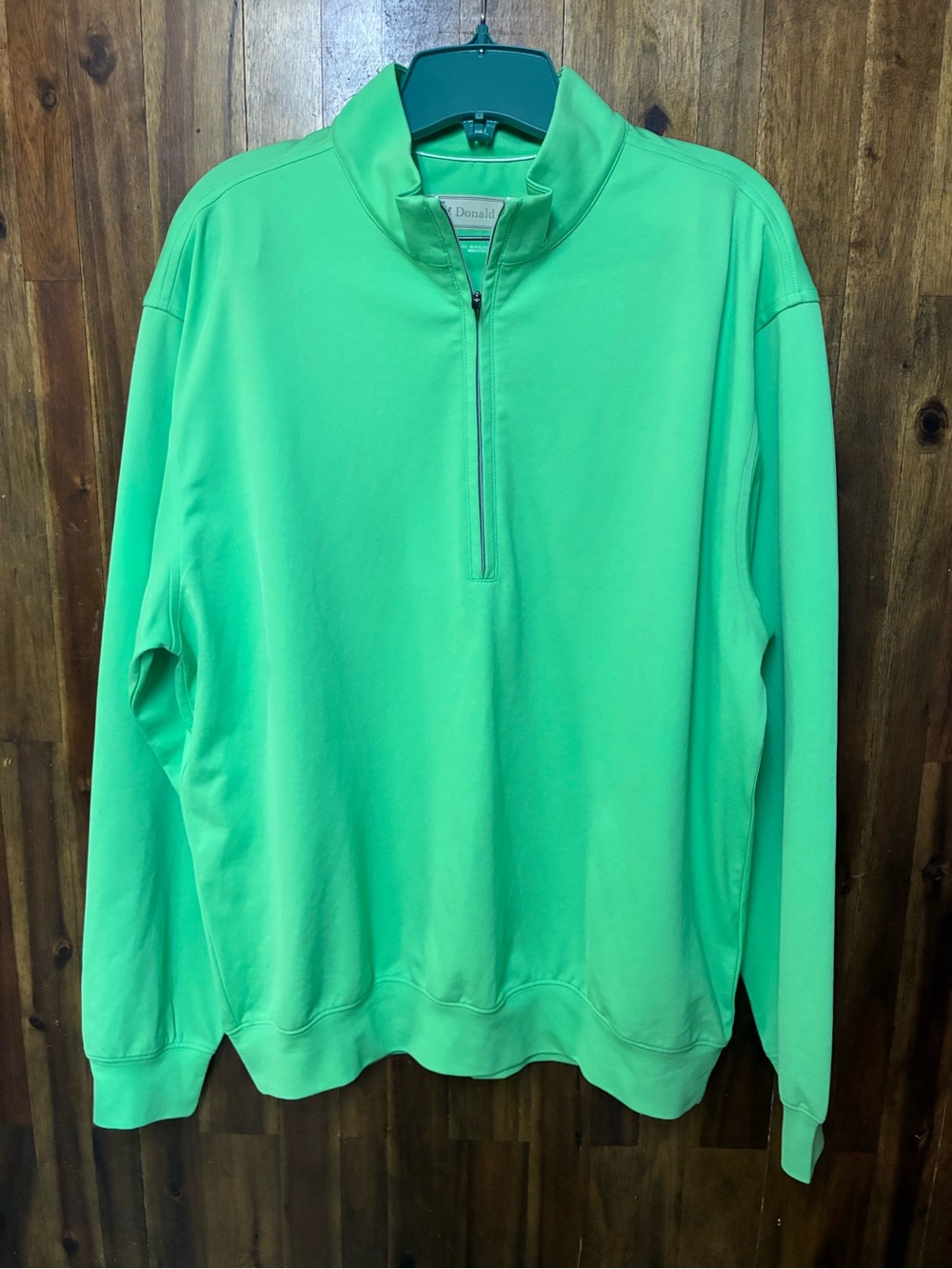 Donald Ross Men’s Half-Zip Performance Golf Pullover in Bright Green (M)